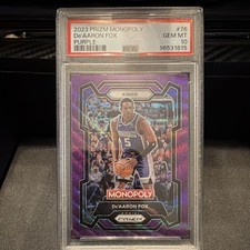 Panini 2023-24 Prizm Monopoly De'Aaron Fox Purple #76 Kings PSA 10