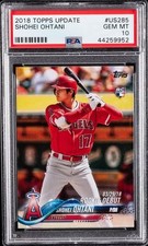 2018 TOPPS UPDATE #US285 SHOHEI OHTANI PSA 10 ROOKIE LA DODGERS