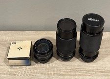 Vintage Camera Lens Lot Minolta MD Mount Super Albinar 28mm Kiron 80-200mm Hoya