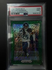 2024 PANINI PRIZM DECA #263 RICHARD SHERMAN GREEN SHIMMER PSA 9