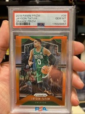 2019 PANINI PRIZM #39 JAYSON TATUM ORANGE PRIZM /49 PSA 10