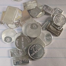 Mixed Lot 10 random grams .999 Fine Silver  Rounds & Bars Assorted Silver Lot