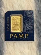 PAMP SUISSE 1 GRAM GOLD BAR  .9999 FINE GOLD IN ASSAY CARD  