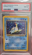 1999 Pokemon Fossil Lapras #10/62 PSA 8 Holo Vintage