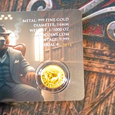 320 Coins Bear Gold Bullion Coin 1/1000 oz 0.999 Fine Serial #3814