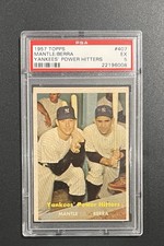 1957 Topps #407 Yankees Power Hitters PSA Graded 5 - EX Vintage Baseball Card