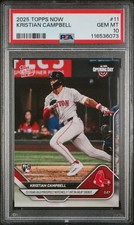 Graded 2025 Topps Now Kristian Campbell #11 Rookie RC Baseball Card PSA 10