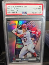 2019 Bowmans Best Mike Trout Refractor #1 Psa Gem Mt 10