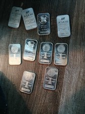 1 oz silver bars lot of 10