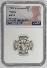 2022P Australia Phoenix 1/4oz Platinum Pt $25 NGC MS70