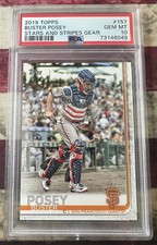 2019 Topps Buster Posey Stars and Stripes SP PSA 10 image variation Giants 