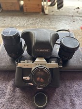 Vintage Olympus FTL 35mm Film Camera With 2 Lenses, Vivitar & Suntar All Japan
