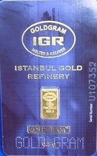 IGR  Goldgram 1/2 gram 999.9 fine gold bar in assay card