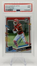 2023 Optic Rashee Rice Rated Rookie RPS Auto /199 RC PSA 9 Kansas City Chiefs