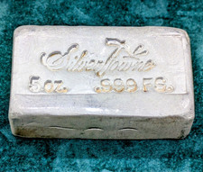 5 oz Silver .999 SilverTowne Mint 5 Troy oz Hand Poured Fine Silver Bar.