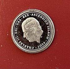Platinum Proof 0.5gr St George & Dragon £5 Coin 2024 Ascension Island (no Coa)