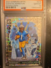 2023 Donruss Optic NFL  #D16 Quentin Johnston RC Rookie Downtown PSA 10 Gem Mint