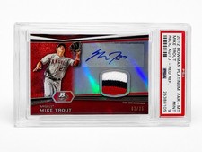 2012 Bowman Platinum - Autographed Relic Mike Trout #AR-MT /25 Red - Pop 4