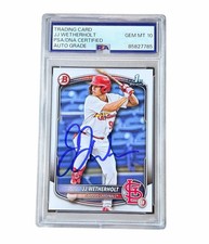 JJ Wetherholt Signed 1st Bowman Paper Card Auto St. Louis Cardinals PSA 10