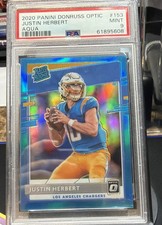 Justin Herbert Rated Rookie Aqua Psa 9