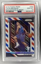 2018-19 Panini Prizm - Jalen Brunson Red White & Blue Prizm Rookie (RC) PSA 10