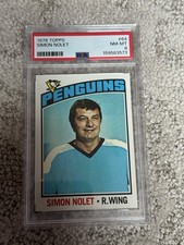 1976 TOPPS HOCKEY CARD PSA 8 SIMON NOLET PITTSBURGH PENGUINS