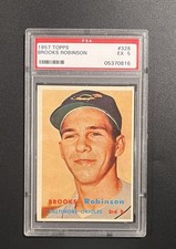 1957 Topps #328 Brooks Robinson HOF RC PSA Graded 5 - EX Vintage Baseball Card