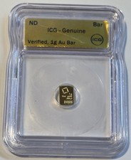 1 Gram Gold Bar ICG Verified Genuine .9999 Fine Gold Bullion