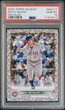 2022 Topps Holiday Seiya Suzuki #HW177 Metallic PSA 10 Cubs RC GEM MINT !!!