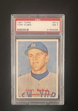 1957 Topps #312 Tony Kubek RC PSA Graded 7 - NM Vintage Baseball Card