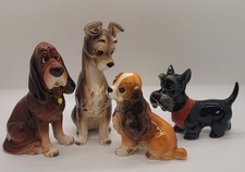 Vintage Disney Lady & the Tramp Porcelain Figurine Set Japan With Jock & Trusty