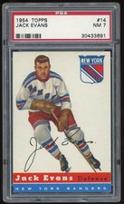 1954 Topps Hockey #14 Jack Evans PSA 7