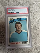 1976 TOPPS HOCKEY CARD PSA 7 SIMON NOLET PITTSBURGH PENGUINS