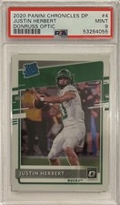 2020 Chronicles Draft Justin Herbert Donruss Optic Rated Rookie RC #4 PSA 9