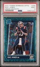 Mac Jones (RC) 2021 Panini Donruss Optic #206 Green Velocity Prizm PSA 9 MINT