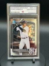 2025 BOWMAN DRAFT CHROME George Lombard Jr. Yankees Graded GEM MINT PTA 10🔥