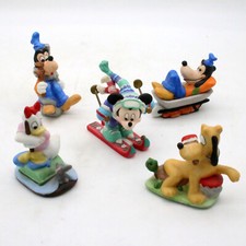 Set of 5 Walt Disney Productions WDP & Enesco Mickey Daisy Pluto Goofy Figurines