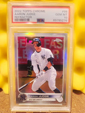 Topps 2022 Chrome Aaron Judge Yankees #99 Refractor PSA Graded Card