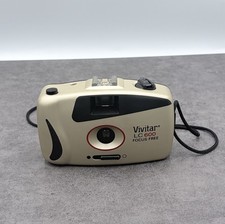 Vivitar LC600 Focus Free 35 mm Camera Silver w/ Strap TESTED