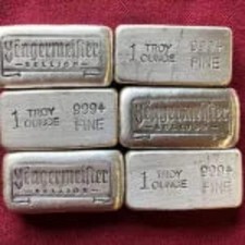 1 oz Yeagermeister 999+ Fine Silver Bullion Bar Yeager's Poured Silver - YPS