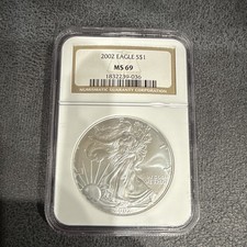 U.S. Mint 2002 American Silver Eagle $1 1 oz .999 Silver NGC MS69