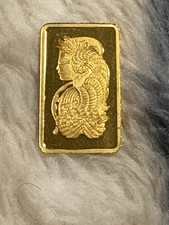 1 Gram Gold Bullion Bar ~ Pamp Suisse Lady Fortuna ~ Ex-pendant