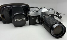 Vintage Canon FT QL SLR 35mm Film Camera Jagar MC Auto Zoom 4.5 80-200mm & Case