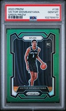 2023-24 Panini Prizm Victor Wembanyama #136 RC Rookie VW Green PSA 10