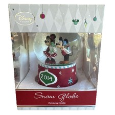 Disney Parks 2014 Christmas Snow Globe Mickey Minnie NIB Presents Gifts