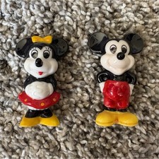 Vintage Disney Mickey Mouse & Minnie Mouse Mini Figurines Taiwan 3" Tall