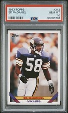 PSA 10 1993 Topps Ed McDaniel 342 Minnesota Vikings Vintage Graded Football Card