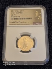 2017 $10 AMERICAN GOLD EAGLE NGC MS70 EARLY RELEASE 1/4OZ PERFECTION ST. GAUDENS