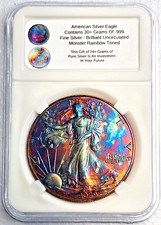 American Silver Eagle (1 Oz .999) Monster Rainbow Toning Gem Uncirculated 2026