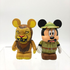 Disney Vinylmation Animal Kingdom Safari Mickey Lion Figurines Lot Of 2 3 Inch
